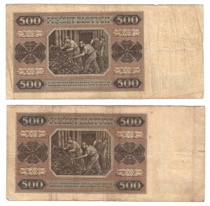 500 zloty 1948, series AY/BB - zetaw of 2 pieces