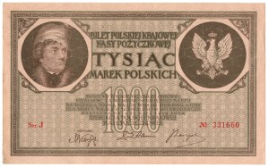 1000 Polish marks 1919, J series