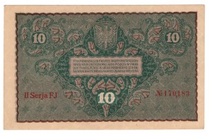 10 Polish marks 1919, 2nd Series FJ