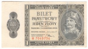 1 zloty 1938, series M - rarer single-letter series