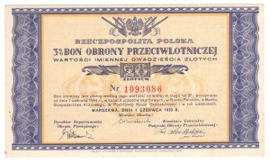 3% Air Defense Voucher 20 gold 1939