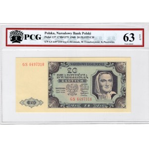 20 złotych 1948, seria GS