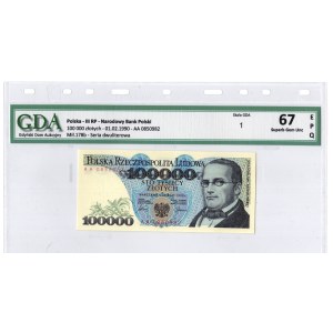 100 000 złotych 1990, seria AA