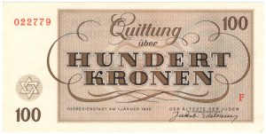 Czechoslovakia, Terezin Ghetto, 100 Kronen, 1943