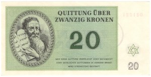 Czechoslovakia, Terezin Ghetto, 20 Kronen, 1943