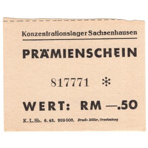 Konzentrationslager Sachsenhausen, Bon premiowy o wartości 0,50 RM