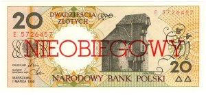 20 zloty 1990, series E - NON-OBJECTIVE