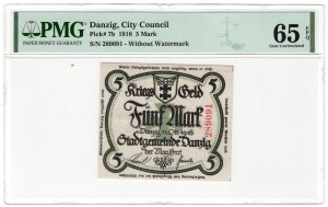 Gdansk, 5 marks 1918 - October, UNGÜLTIG