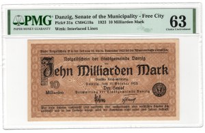 Gdansk, 10 billion marks 1923 - watermark 