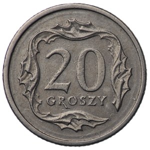 III RP, 20 pennies 2001 - destruct, sub-low edge