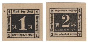 Waldenburg (Waldenburg), 1 fenig, 2 fenigs 1920 - set of 2 pieces