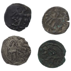 Zestaw, Władysław III Warneńczyk i Kazimierz IV Jagiellończyk, Denar - zestaw 4 sztuk