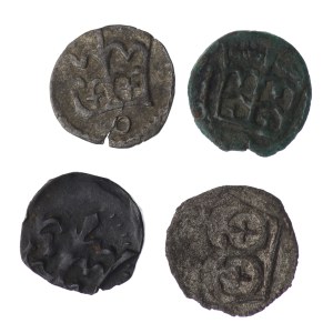 Zestaw, Władysław III Warneńczyk i Kazimierz IV Jagiellończyk, Denar - zestaw 4 sztuk
