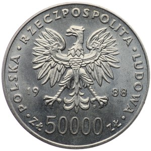 PRL, 50 000 złotych 1988, Piłsudski