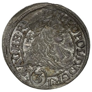 Śląsk, Leopold I, 3 krajcary 1667 SHS, Wrocław, SIL
