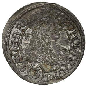 Silesia, Leopold I, 3 krajcars 1667 SHS, Wrocław, SIL