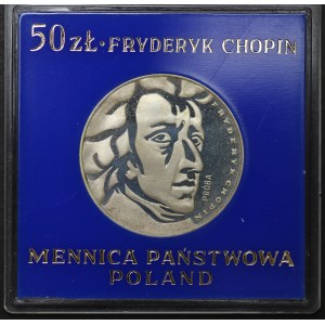 PRL, 50 złotych 1972, próba SREBRO - Fryderyk Chopin