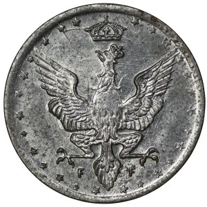 Kingdom of Poland, 20 Fenig 1918, Stuttgart - beautiful with a strong ghost effect visible at the eagle's head