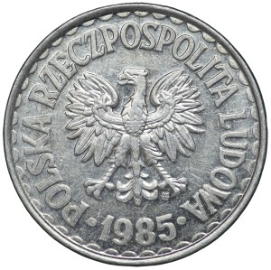People's Republic of Poland, 1 zloty 1985 - double die
