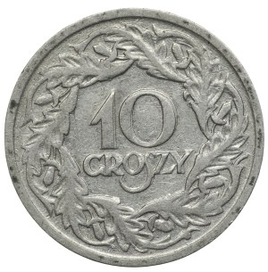 II RP, 10 pennies 1923 - double die