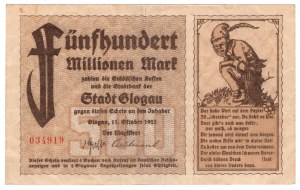 Glogow (Glogau), 500 million marks 1923