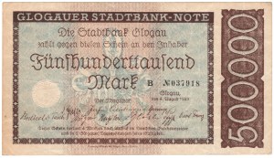 Glogow (Glogau), 500000 marks 1923, series B