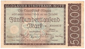 Glogow (Glogau), 500000 marks 1923, series A