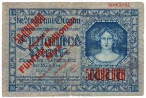 Glogow (Glogau), 1000 marks 1922 PRE-ORDERED for 50 million marks 1923