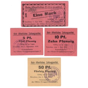 Grudziądz (Graudenz) - obóz jeniecki 1917, zestaw 4 sztuk