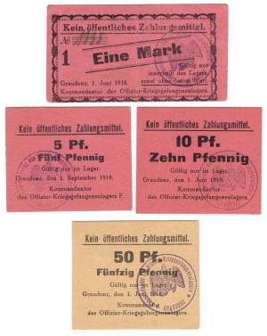 Grudziadz (Graudenz) - prisoner of war camp 1917, set of 4 pieces