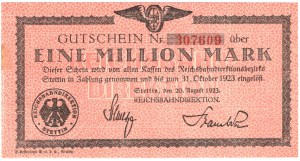 Szczecin (Stettin), 1 million marks 1923