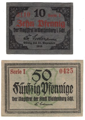 Waldenburg (Waldenburg), 10 fenig 1918 | 50 fenig - set of 2 pieces