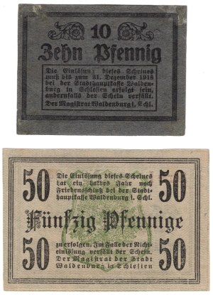 Waldenburg (Waldenburg), 10 fenig 1918 | 50 fenig - set of 2 pieces