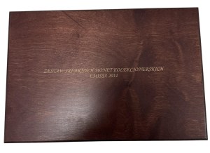 Wooden decorative box for a set of silver collector coins 2014 issue