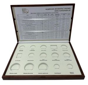 Wooden decorative box for a set of silver and commemorative coins 5 zloty issue 2015