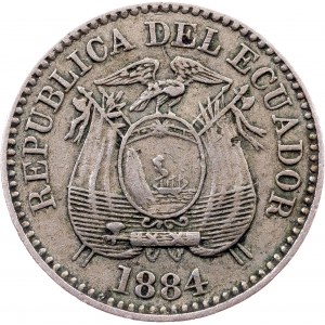 Ecuador, 1/2 Centavo 1884, Heaton