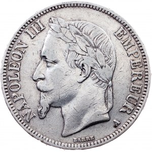 France, 5 Francs 1867, A, Paris