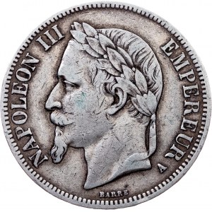 France, 5 Francs 1867, A, Paris