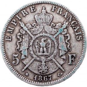 France, 5 Francs 1867, A, Paris