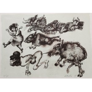 Jan Lebenstein, lithographie du portefeuille Folwark zwierzęcy