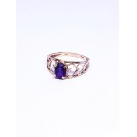 Gold Ring with Natural Amethyst, 14k Gold.