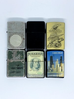 Set of 6 Zippo Style Lighters