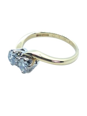 750/18k gold ring with 0.50 ct diamonds, certificate