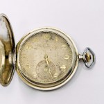 Alpina 800 pocket watch in silver niello envelope with inscription in German