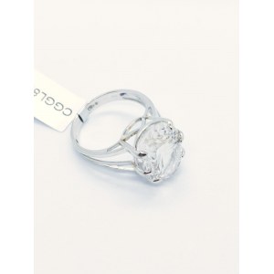 Ring with mountain crystal 11.58 ct, 925 silver, Gemporia certificate