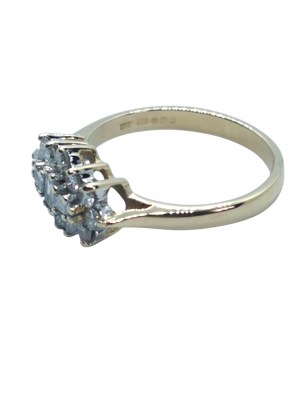 Yellow and white gold 750/18k ring with 0.75 ct diamonds, certificate