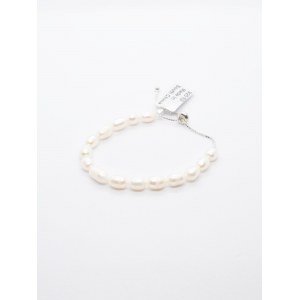 Bracelet of cultured freshwater pearls 6 mm, silver 925, Gemporia certificate