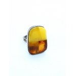 Silver ring with amber