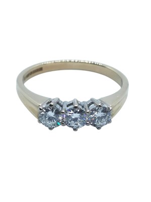750/18k gold ring with 0.70 ct diamonds certificate