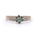 Ring with emerald and diamonds, Soviet Union, 2nd half of 20th century.
